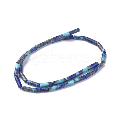 Assembled Synthetic Gold Line Turquoise and Lapis Lazuli Beads Strands G-D0006-A02-1