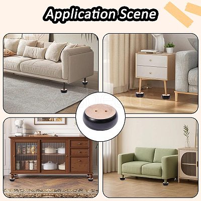 Wood Round Furniture Legs FIND-WH0199-412A-1