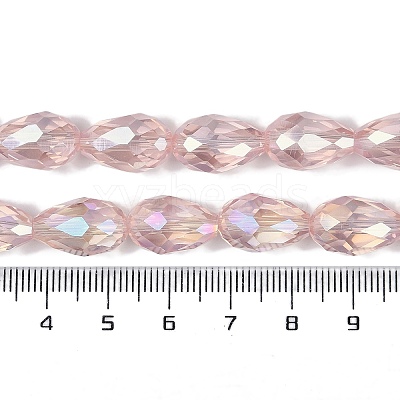 Transparent Electroplate Glass Beads Strands EGLA-N013-T6mm-B18-1