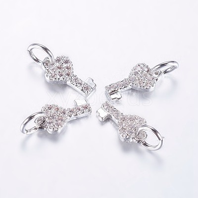 Long-Lasting Plated Brass Micro Pave Cubic Zirconia Charms ZIRC-F069-48P-1