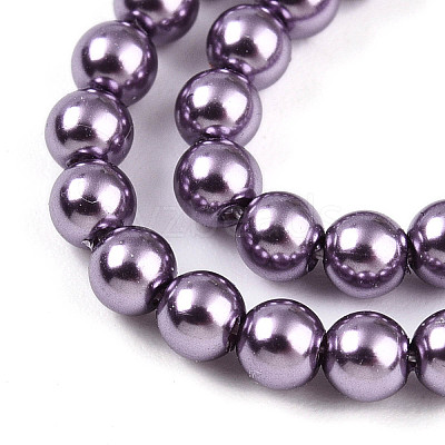 Baking Paint Pearlized Glass Pearl Bead Strands HY-N002-3mm-A14-1