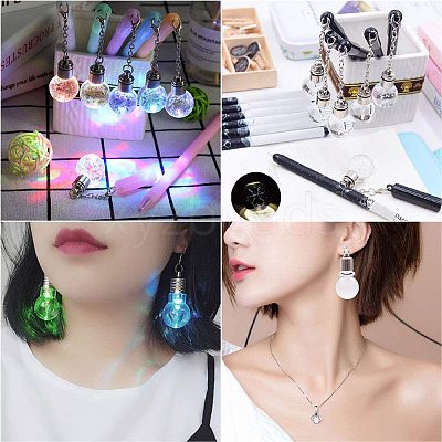 Round Transparent Glass Wishing Pendants GLAA-PH0007-21P-1
