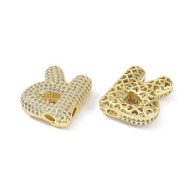 Brass Micro Pave Clear Cubic Zirconia Pendants KK-Z041-01G-R-1