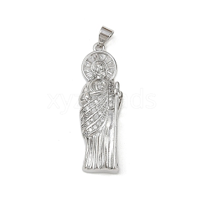 Brass Micro Pave Cubic Zirconia Pendants KK-R230-12P-1