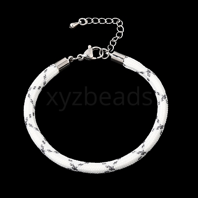 Braided Round Polyester Cord Bracelet Makings FB-CBAEDA0-01P-25-1