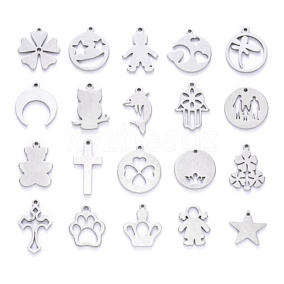 Tarnish Resistant 201 Stainless Steel Pendants STAS-N092-M-01-1