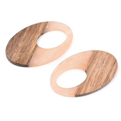 Opaque Resin & Walnut Wood Pendants RESI-S389-005A-C02-1