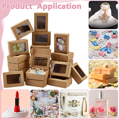 Foldable Creative Kraft Paper Mailer Boxes with Visible Window CON-WH0113-08A-02-1