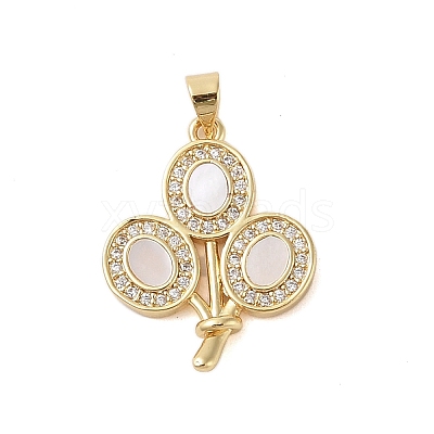 Brass Micro Pave Clear Cubic Zirconia Pendants KK-I712-31G-1