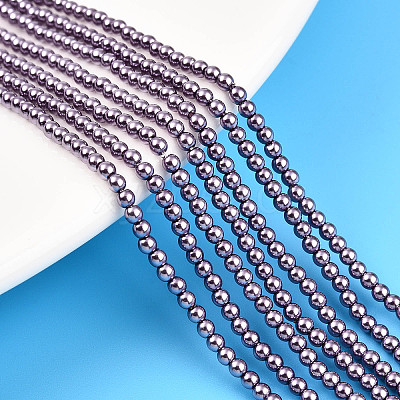 Baking Paint Pearlized Glass Pearl Bead Strands HY-N002-2mm-A14-1