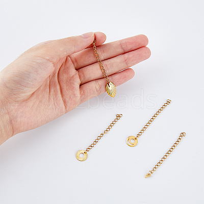 Ion Plating(IP) 40 Strands 4 Style 304 Stainless Steel Curb Chain Extenders STAS-DC0014-21-1