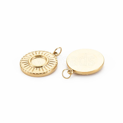 Ion Plating(IP) 304 Stainless Steel Pendant Enamel Settings STAS-N097-127LG-1