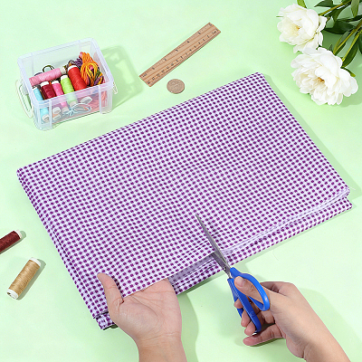 Tartan Cotton Fiber Fabric DIY-WH0504-685C-1