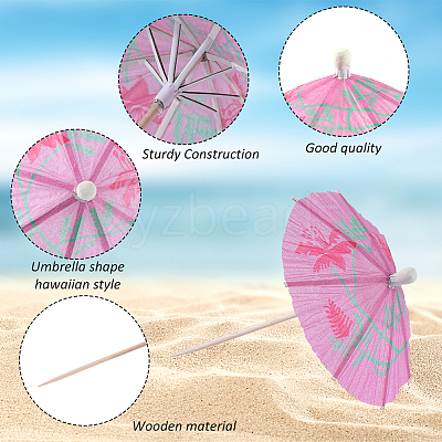 2 Bags 2 Styles Umbrella Bamboo & PET Plastic Toothpick Decorations AJEW-CP0007-29-1