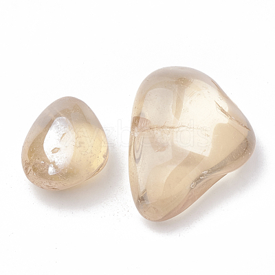 PVD Vacuum Plating Natural Quartz Crystal Beads G-N0320-02E-1