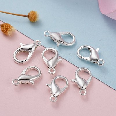 Silver Color Plated Alloy Lobster Claw Clasps X-E106-S-1