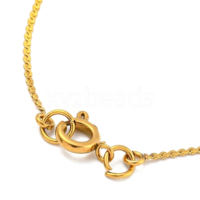 304 Stainless Steel Micro Pave Cubic Zirconia Pendant Necklaces NJEW-H017-01G-Y-1