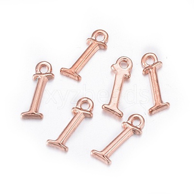 Rose Gold Plated Alloy Letter Pendants X-PALLOY-J718-01RG-I-1