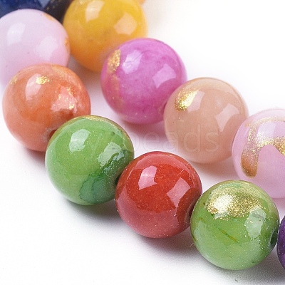 Natural Mashan Jade Beads Strands G-F670-A16-8mm-1
