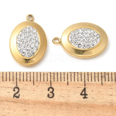 Polymer Clay Rhinestone Pendants STAS-Q345-04G-01-1