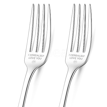 Globleland 1 Set 2Pcs 304 Stainless Steel Fork AJEW-GL0001-19-066-1