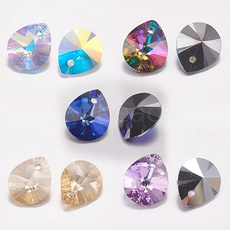 Faceted K9 Glass Rhinestone Charms RGLA-F053-C-001-M-1