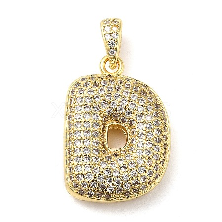 Brass Micro Pave Cubic Zirconia Pendants KK-E061-03G-04-1