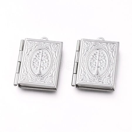 304 Stainless Steel Locket Pendants STAS-K192-11P-1