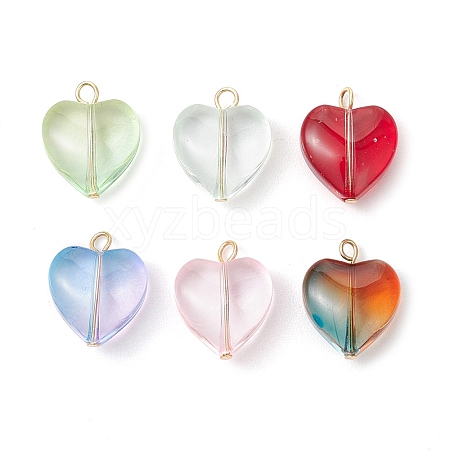 Baking Paint Glass Pendants PALLOY-JF03306-1