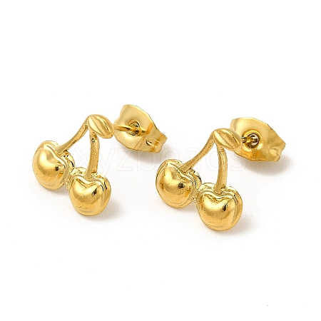 Ion Plating(IP) 304 Stainless Steel Stud Earrings for Women EJEW-I281-40G-1