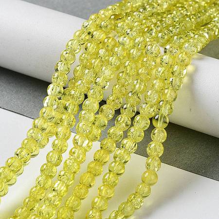 Spray Painted Crackle Glass Beads Strands CCG-Q001-4mm-04-1