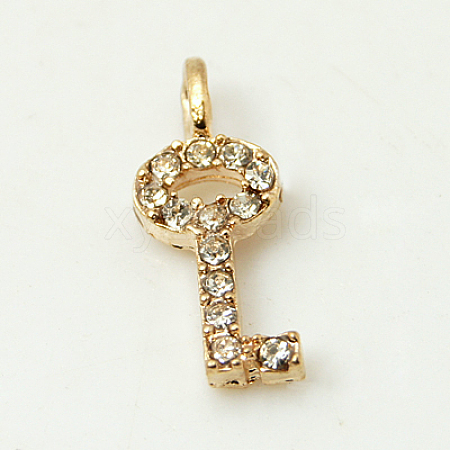 Alloy Rhinestone Pendants RB-E217-01G-1