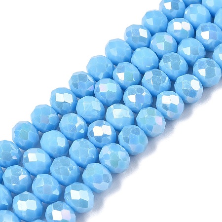 Electroplate Glass Beads Strands LS-EGLA-A044-P8mm-B08-1