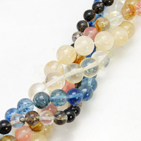 Watermelon Stone Glass Beads Strands G-G152-8mm-M-1