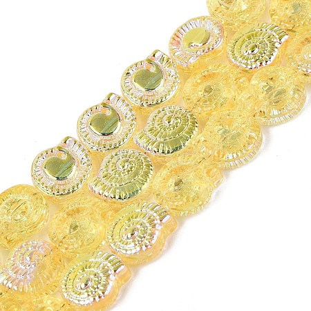 Electroplate Transparent Glass Beads Strands EGLA-Q136-02A-07-1