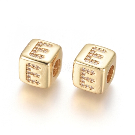 Brass Micro Pave Cubic Zirconia European Beads ZIRC-G162-13G-E-1