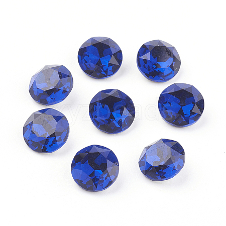 Pointed Back & Back Plated Glass Rhinestone Cabochons RGLA-J012-8mm-243-1