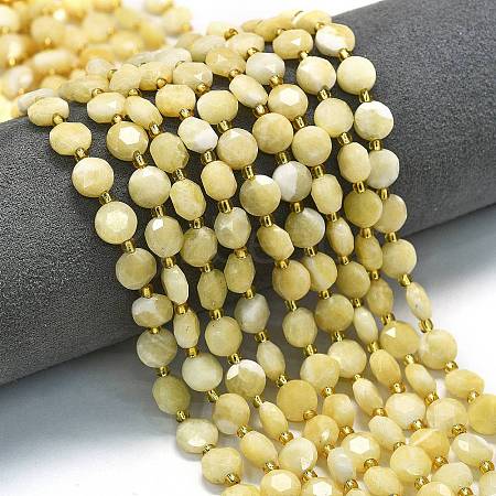 Natural Yellow Jade Beads Strands G-C116-A08-02-1