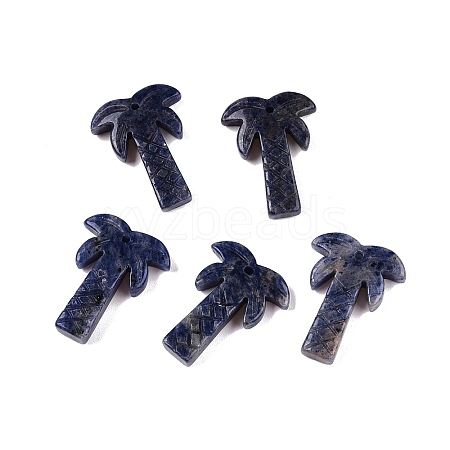 Natural Sodalite Coconut Tree Pendants G-N342-02A-1