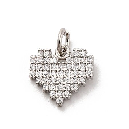 Brass Micro Pave Cubic Zirconia Charms KK-U033-23P-1