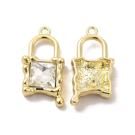 Glass Padlock Pendants PALLOY-E024-17G-02-1