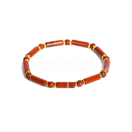 Natural Red Jasper Bead Stretch Bracelets PW-WG50993-15-1