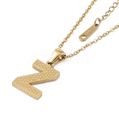 Ion Plating(IP) Initial Letter 304 Stainless Steel Pendant Necklaces NJEW-M199-01G-Z-1