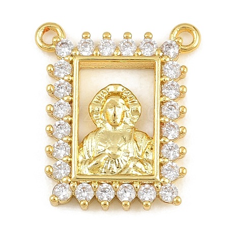 Brass Micro Pave Clear Cubic Zirconia Pendants KK-CBA6A75-48A-G-1