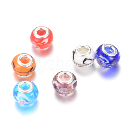 Rondelle Lampwork Large Hole European Beads LPDL-R003-01-1