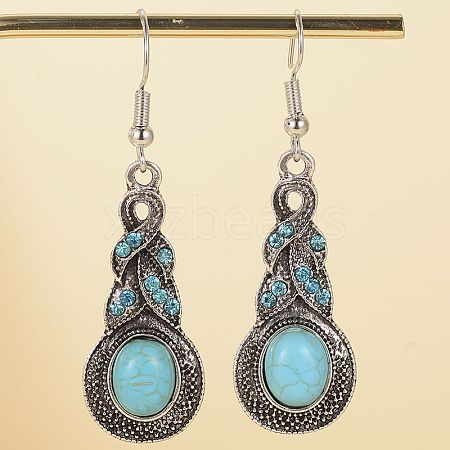 Synthetic Turquoise Dnagle Earrings PW23033192175-1