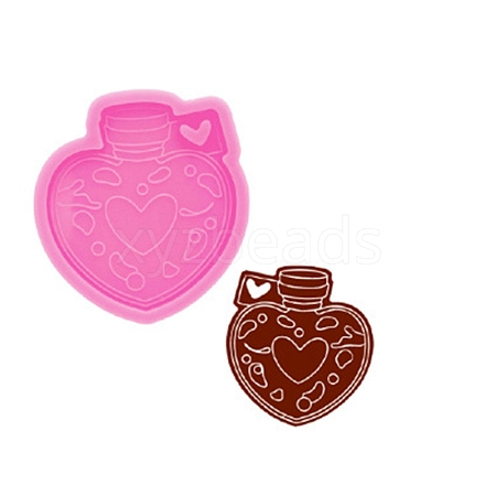 Heart Perfume Bottle Pendant Silicone Molds DIY-M034-25-1