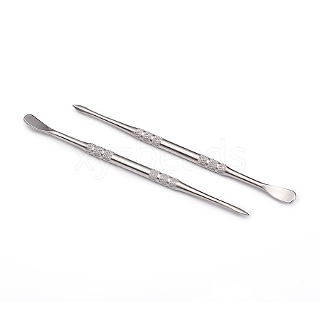 Stainless Steel Double-Sided Spear Point & Smoother Scoop AJEW-WH0121-28-1