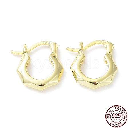925 Sterling Silver Hoop Earrings EJEW-K258-07G-1