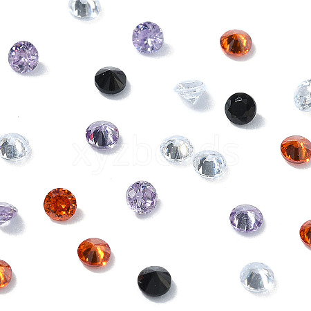 40Pcs 4 Colors Cubic Zirconia Cabochons ZIRC-YW0001-20C-1